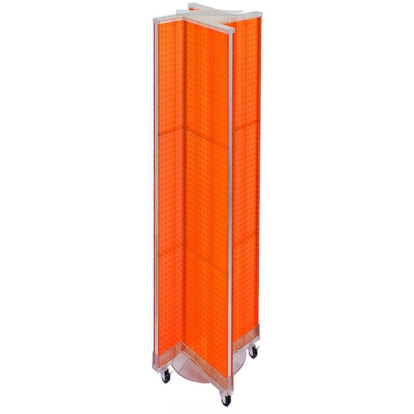 Pinwheel Pegboard Floor Display on Wheeled Base.